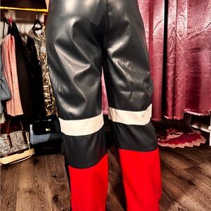 Fashion Nova Red and Black Pants